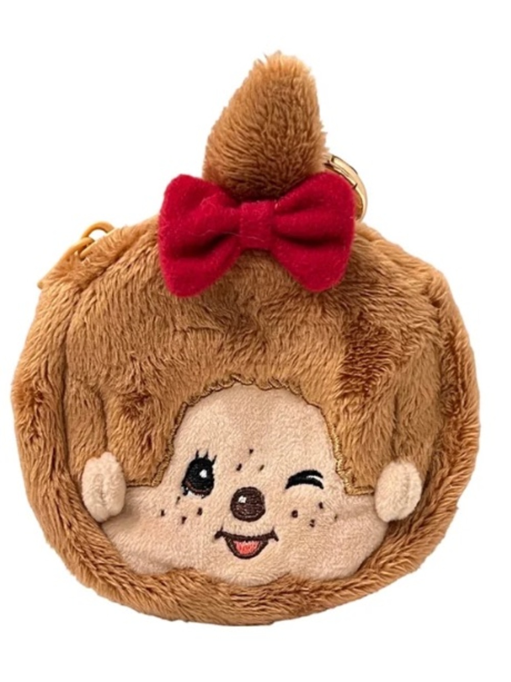 BNWT Miniso Monchhichi Plush Coin Purse Keychain - Coffee Farm Series